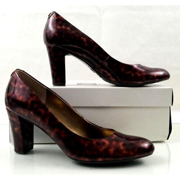 AK Anne Klein Iflex RAVA Pumps Heels Brown Multi Patent Size 7.5 New / Display - Picture 6 of 9